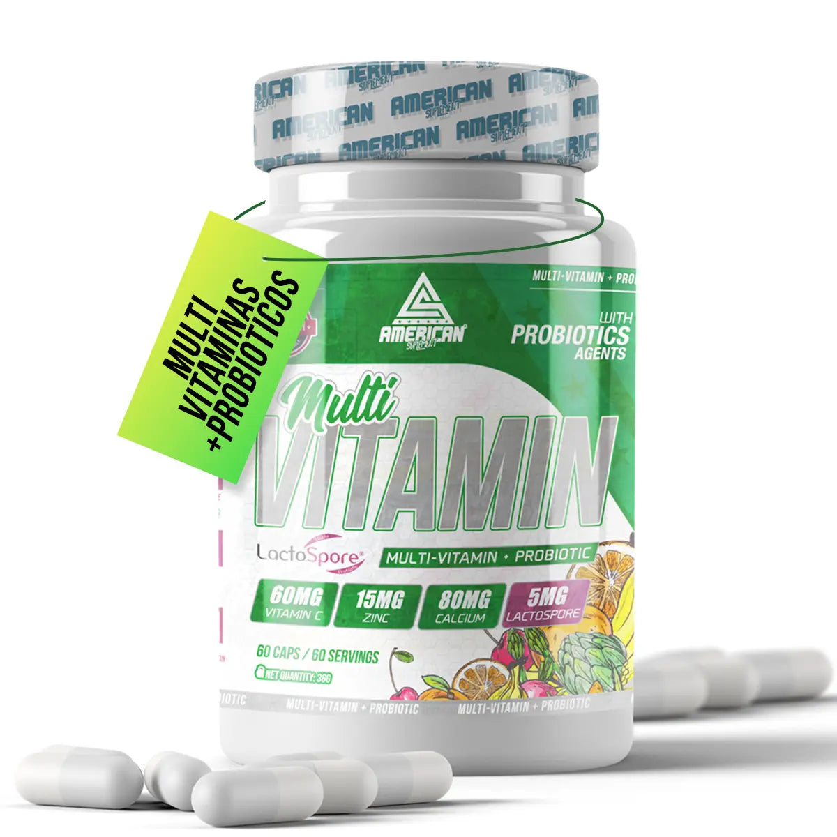 American Supplement Multivitamínové kombo s probiotikami 60 kapsúl