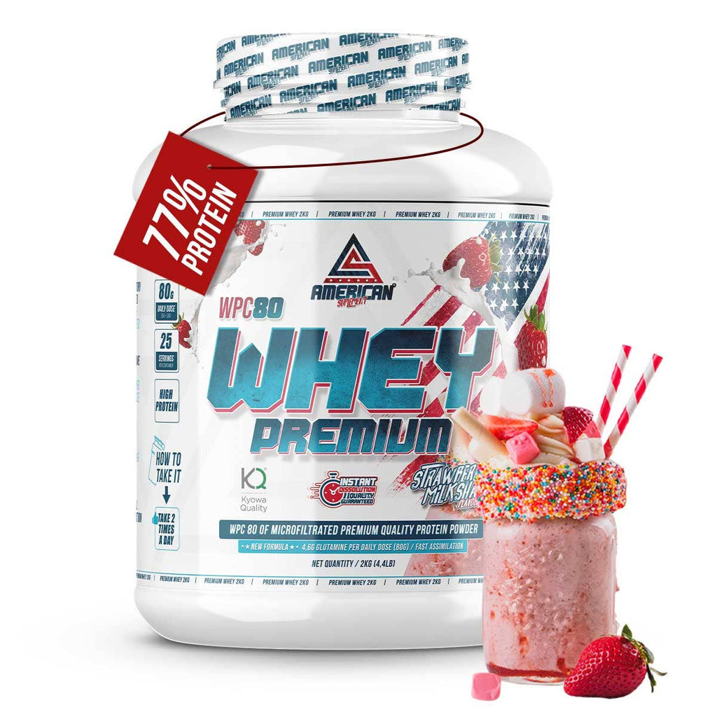 American Supplement Prémiový srvátkový proteín WPC80 2 kg: Jahoda