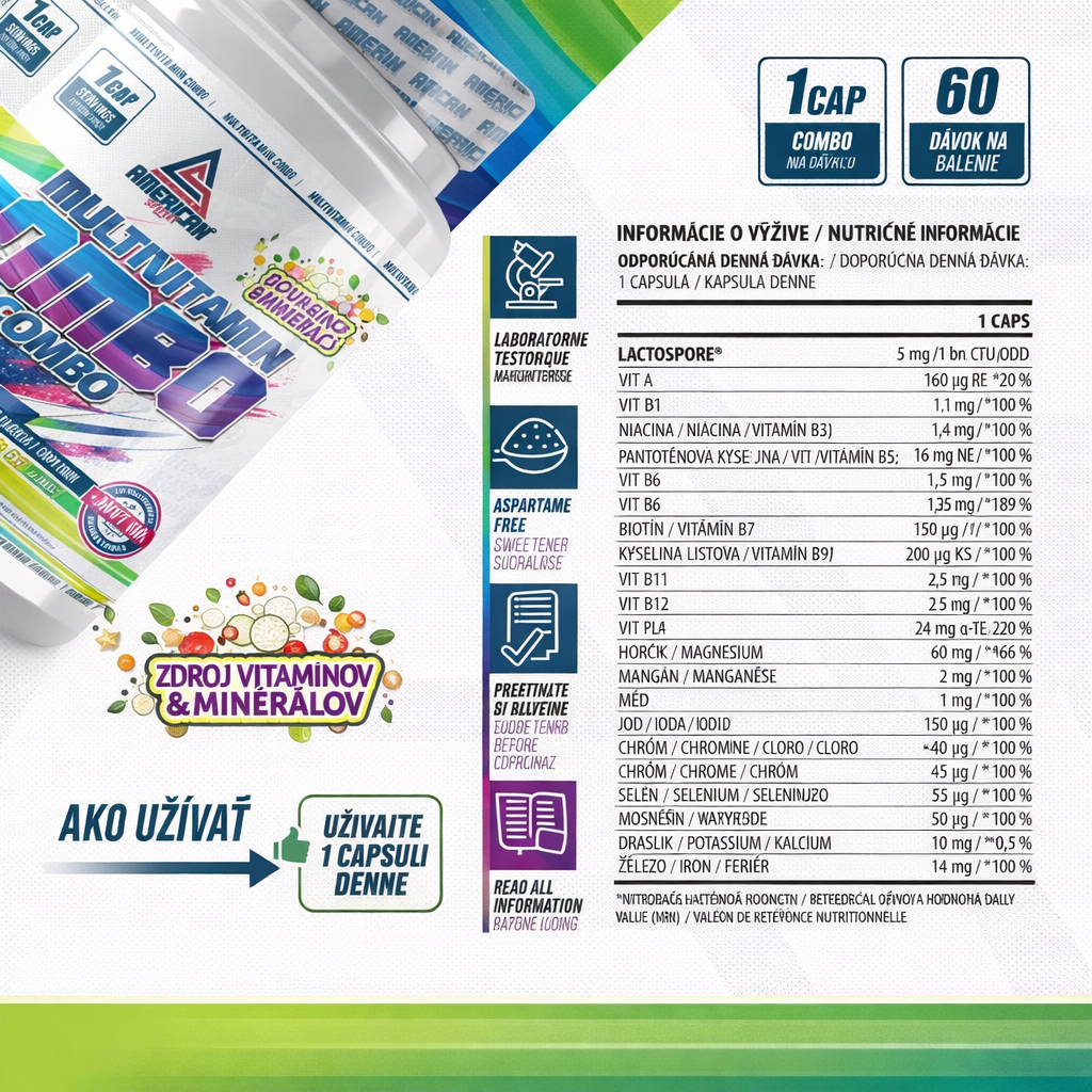 American Supplement Multivitamínový doplnok 60 kapsúl