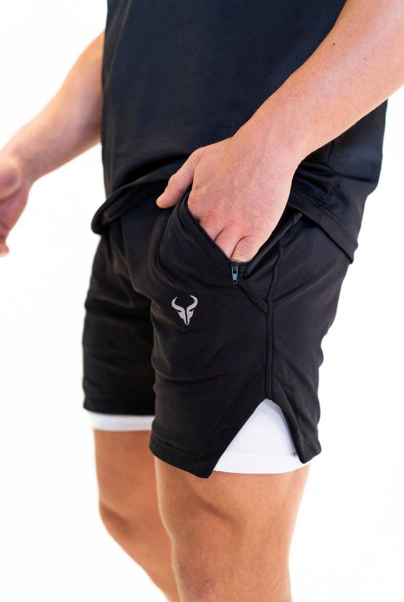 Cerus Black Quantum 2-in-1 Shorts: M