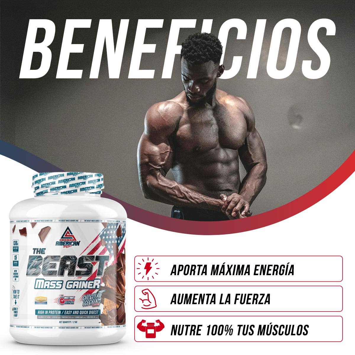 American Supplement | The Beast Mass Gainer 2 kg: Cookies