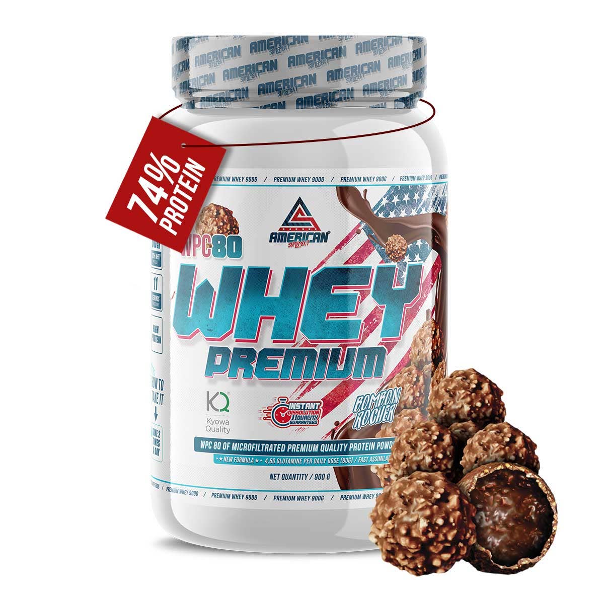 American Supplement | Premium Whey Protein WPC80 900 g: Vanilla