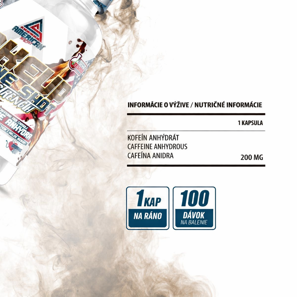 American Supplement Energetický doplnok Wake Up Caffeine 100 kapsúl