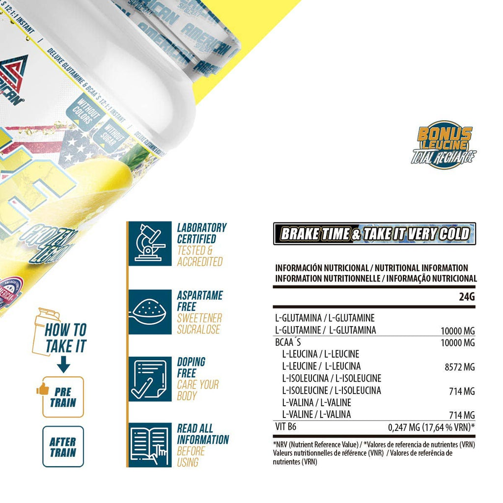 American Supplement Bcaa's s Deluxe Glutaminom 300 g: Citrón