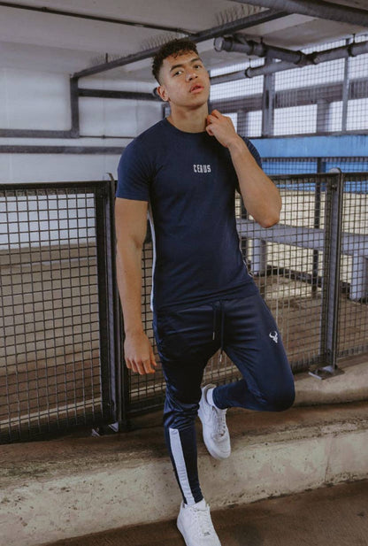 Cerus Navy Nero T-Shirt with White Stripe: M