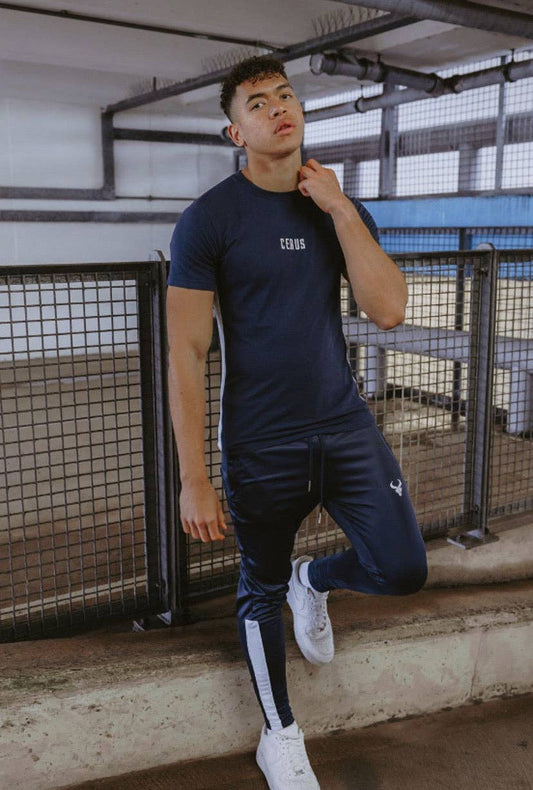 Cerus Navy Nero T-Shirt with White Stripe: M