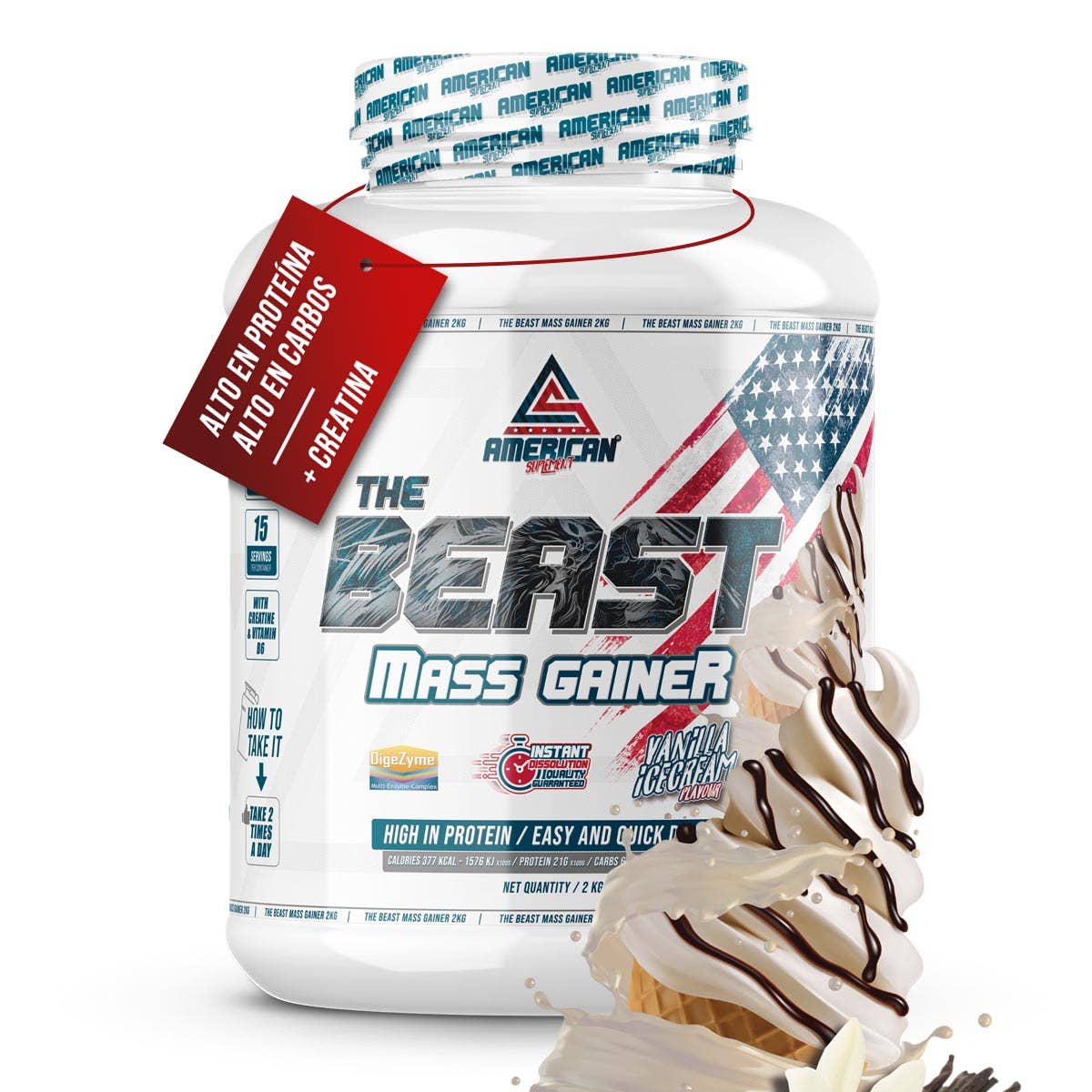 American Supplement | The Beast Mass Gainer 2 kg: Cookies