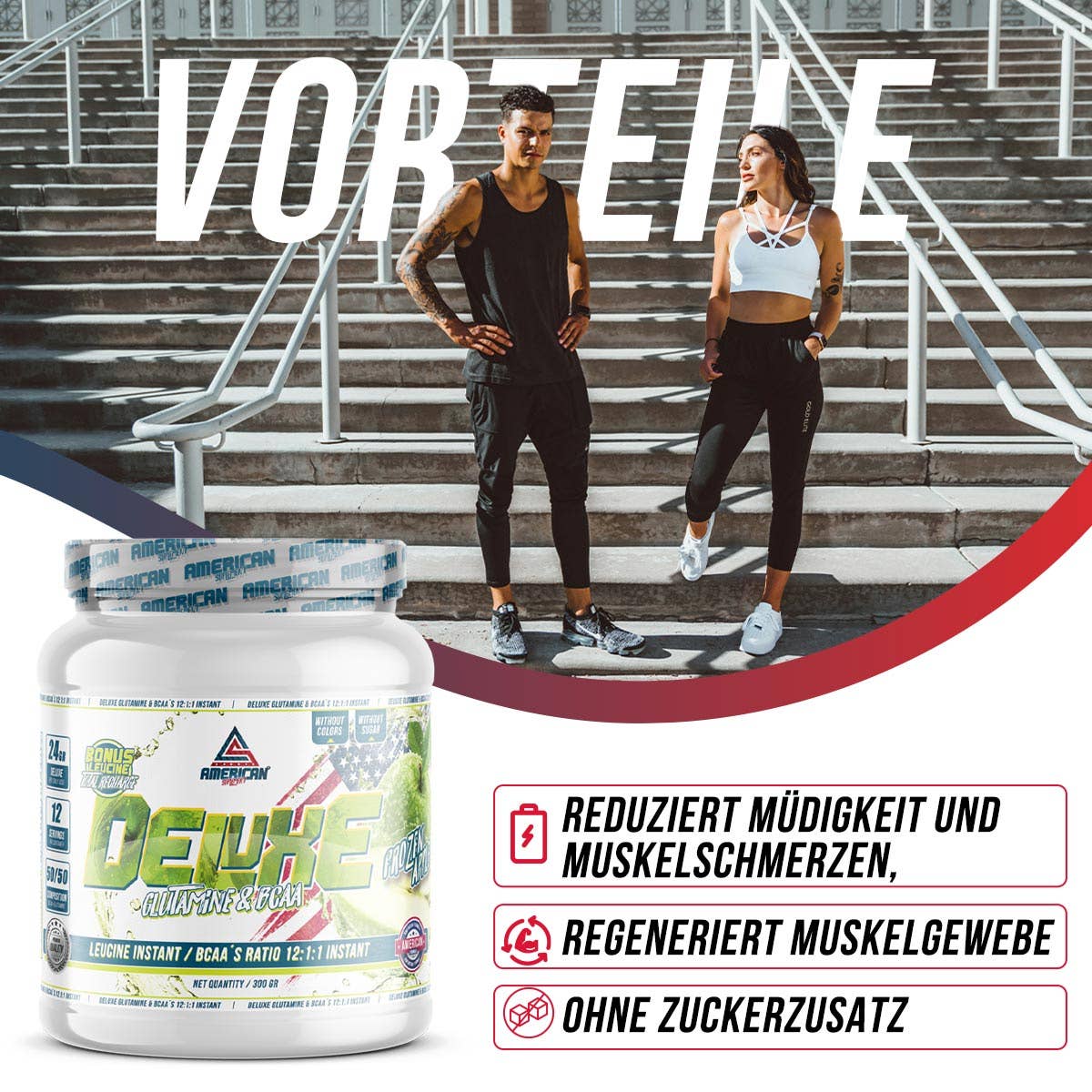 American Supplement | BCAA's with Deluxe Glutamine 550 g: PINK LOLLY