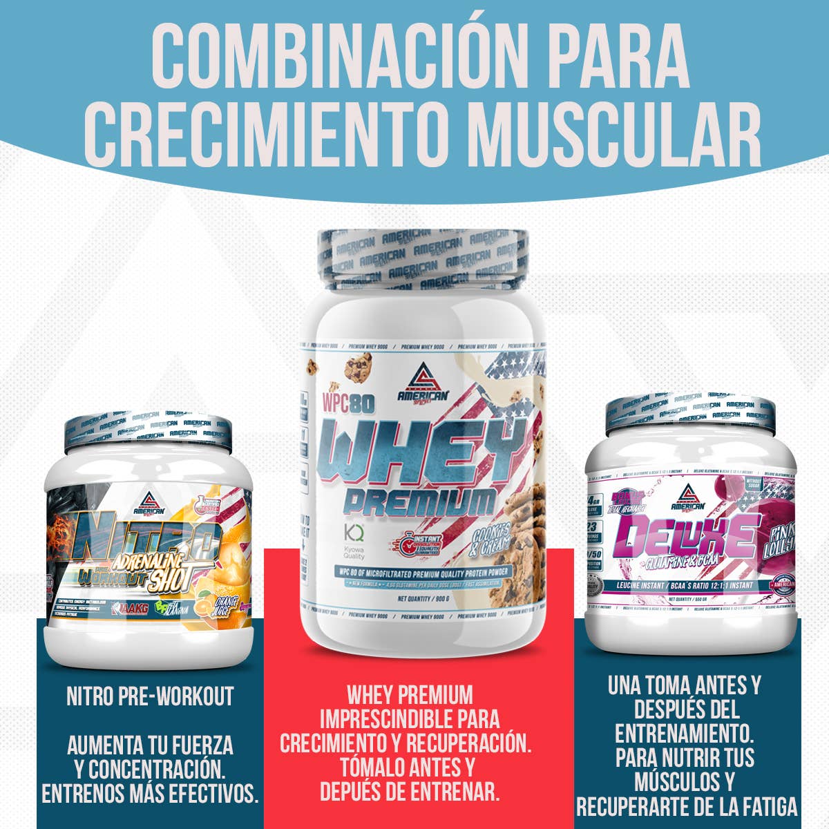 American Supplement | Bcaa's with Deluxe Glutamine 300 g: Lemon