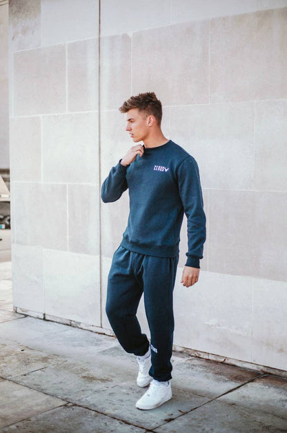 Cerus Navy Slim Fit Legacy Sweatpants: M