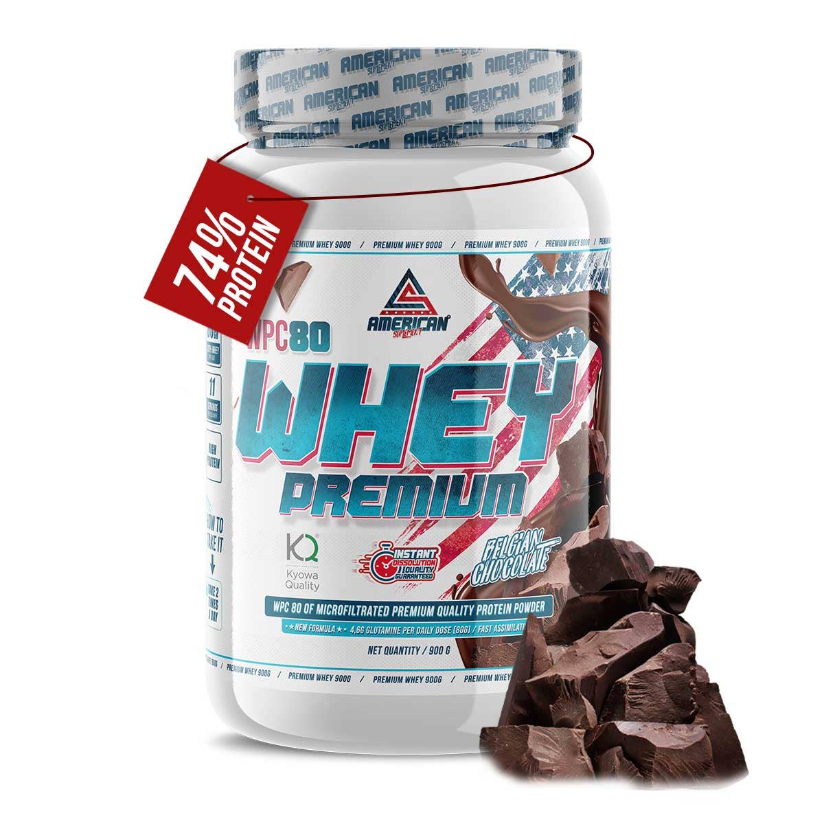 American Supplement | Premium Whey Protein WPC80 900 g: Vanilla