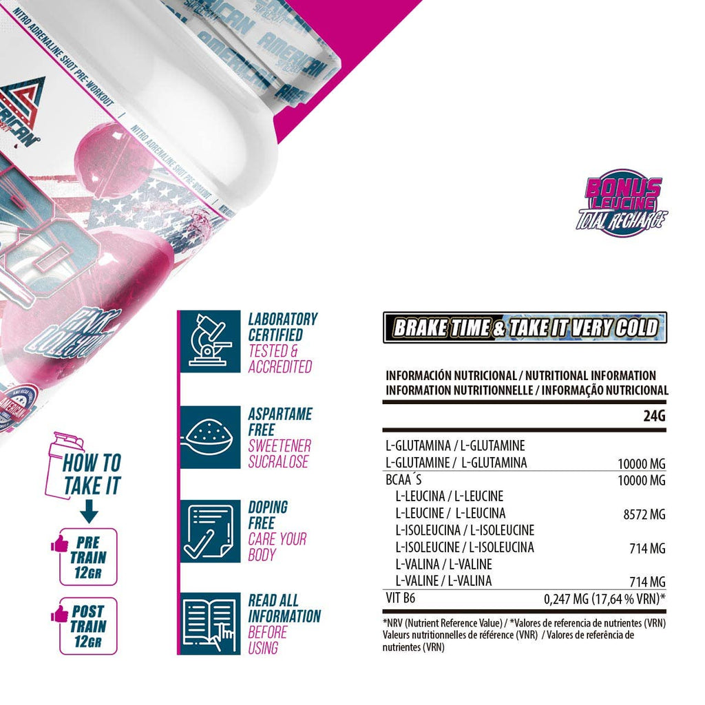 American Supplement BCAA s Deluxe glutamínom 550 g: PINK LOLLY