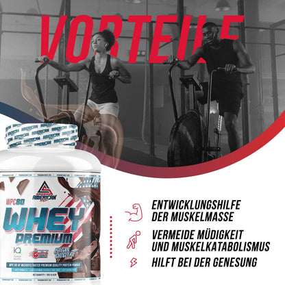American Supplement | Premium Whey Protein WPC80 2 kg: White chocolate with waffles