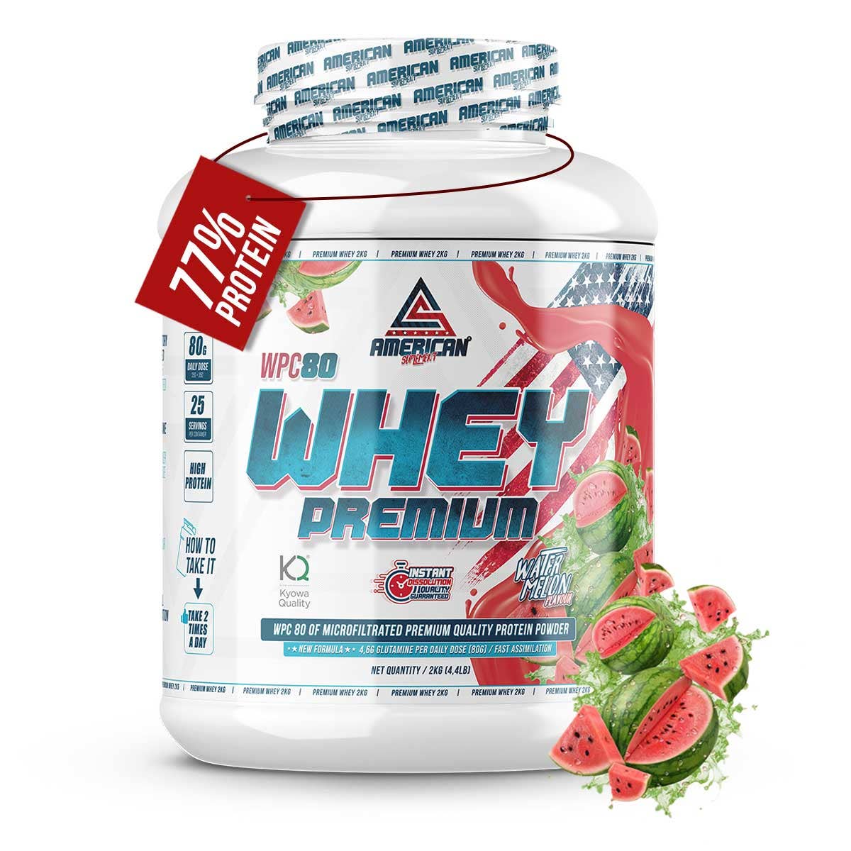 American Supplement | Premium Whey Protein WPC80 2 kg: Cookies