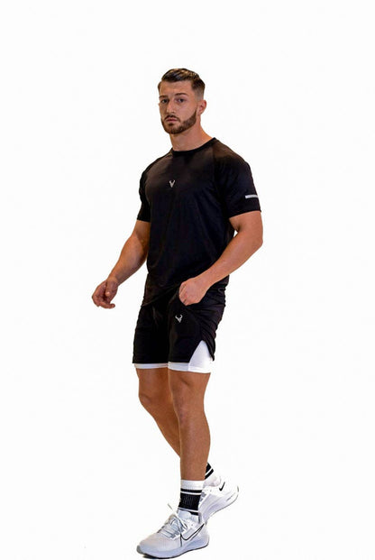 Cerus Black Quantum 2-in-1 Shorts: M