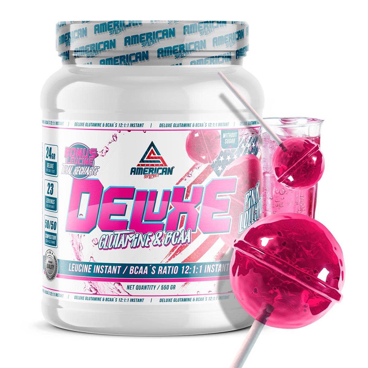 American Supplement BCAA s Deluxe glutamínom 550 g: PINK LOLLY