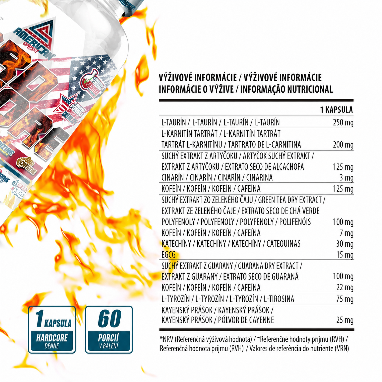 American Supplement |HardCore spaľovač tukov | Spaľovač tukov